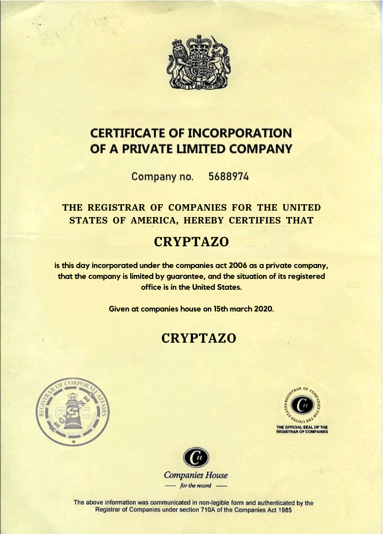 Certificate Of Incorporation